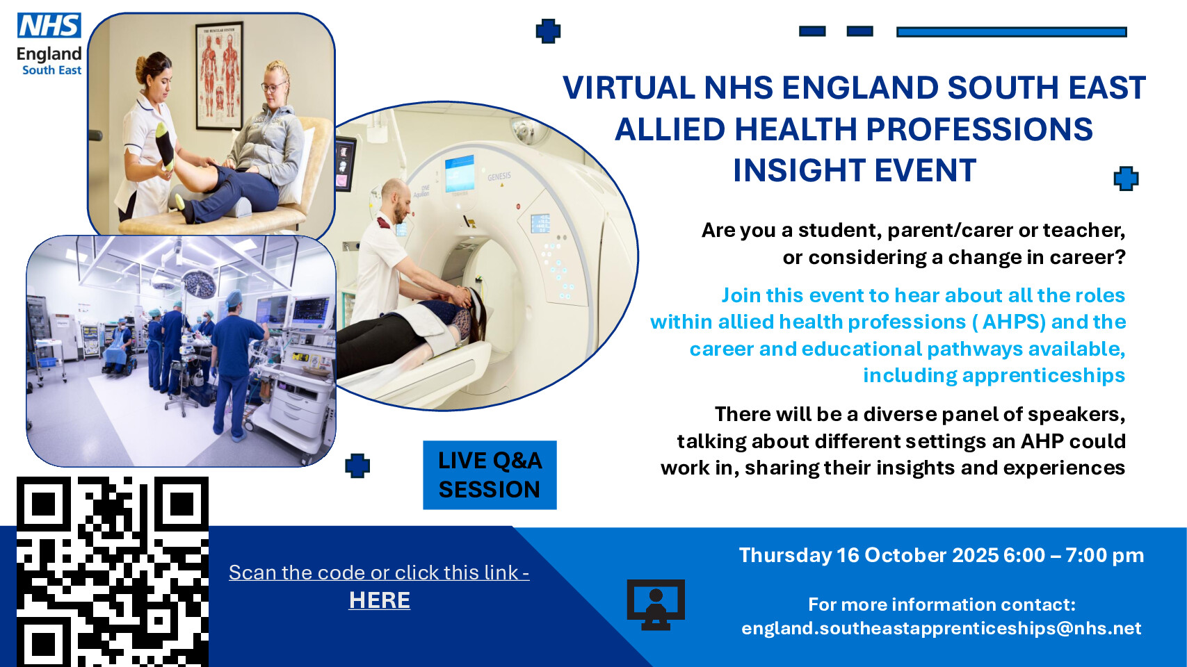 VIRTUAL NHS ENGLAND SOUTH EAST ALLIED HEALTH PROFESSIONS  INSIGHT EVENT